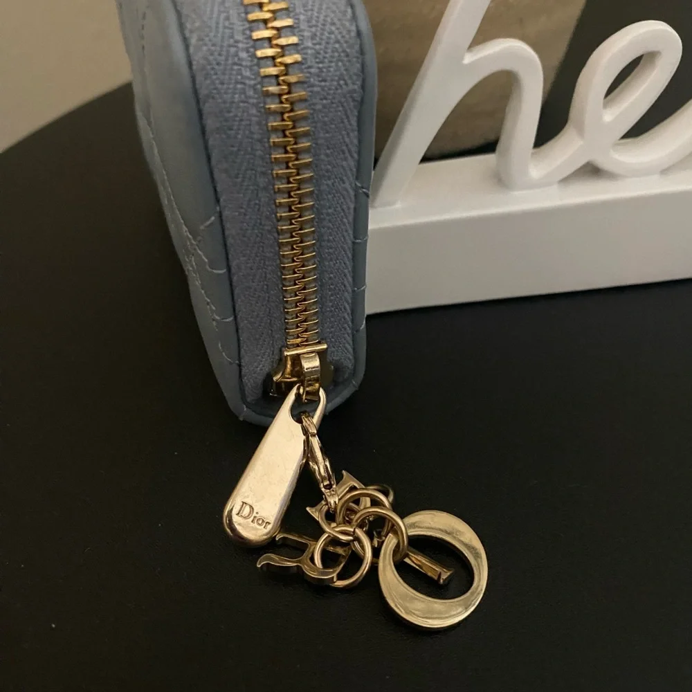 Lady Dior Voyageur Small Coin Purse Cloud Blue